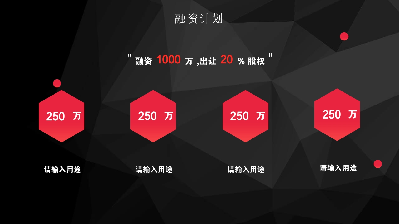 旅游行业旅行社区APP平台OTA创业项目商业计划书PPT模版-融资计划